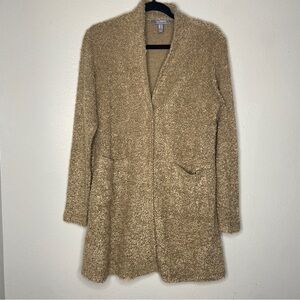 Lisa Rinna Wool Blend Cardigan Sweater Small Brown Top Pockets Womens